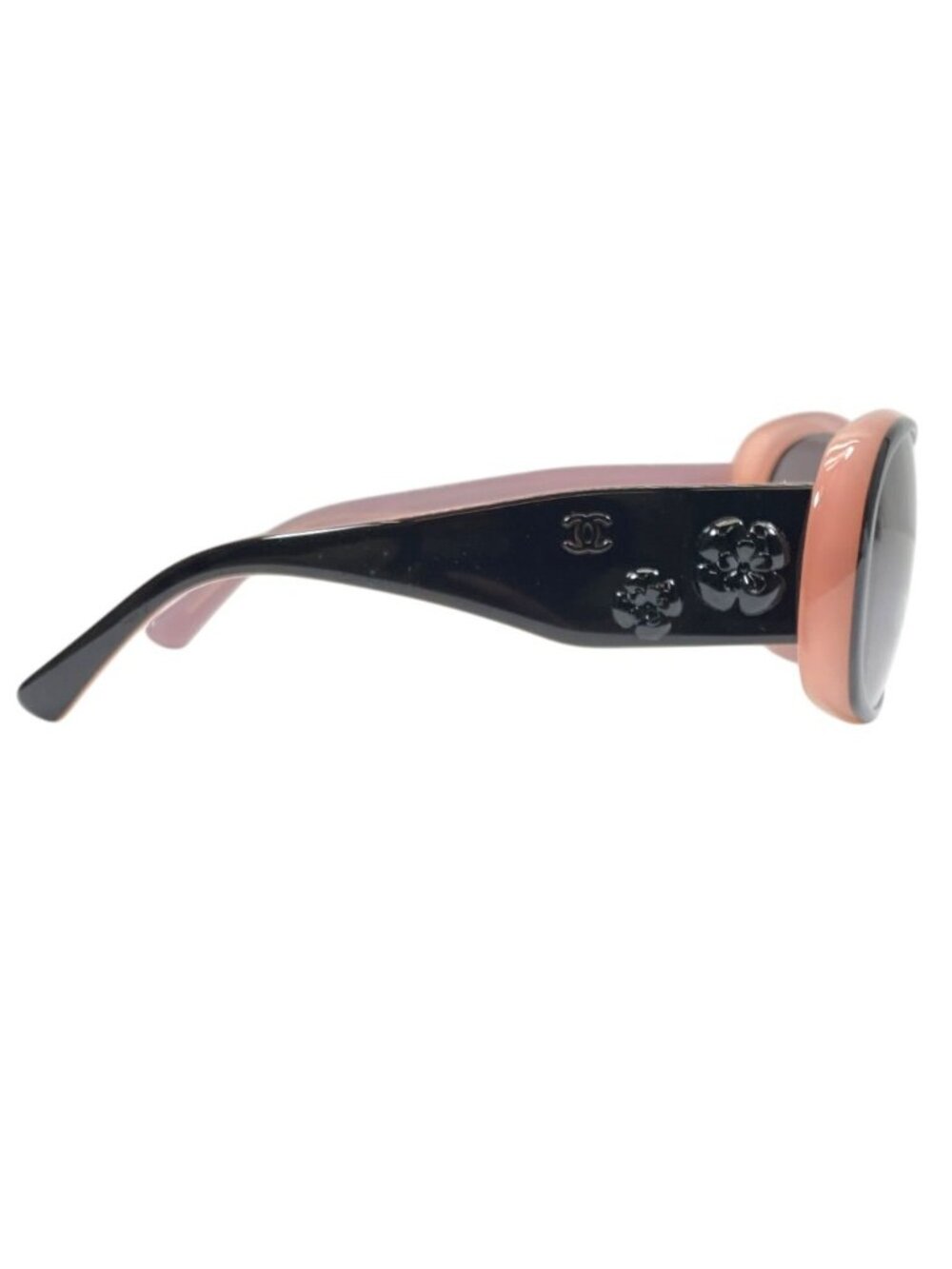 Chanel Camellia Sunglasses Eyewear CC Logo Acetate Colored Lenses Black Pink - Picture 4 of 9